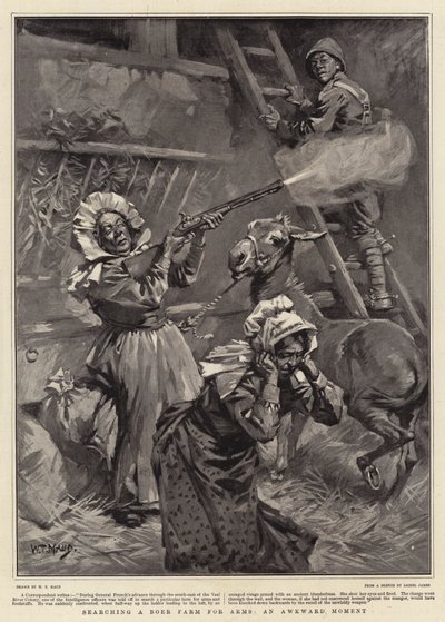Przeszukiwanie farmy Burów w poszukiwaniu broni, niezręczna chwila autorstwa William T. Maud